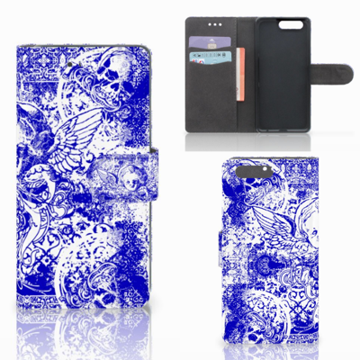 Telefoonhoesje met Naam Huawei P10 Angel Skull Blauw Telefoonhoesje met Naam Huawei P10 Angel Skull Blauw