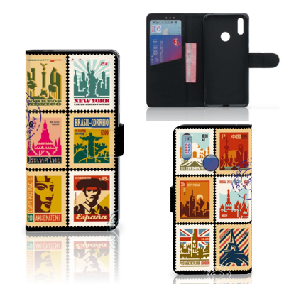 Huawei Y7 (2019) Flip Cover Postzegels Huawei Y7 (2019) Flip Cover Postzegels