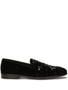 Dolce & Gabbana chaussons à ornements en cristal - Noir