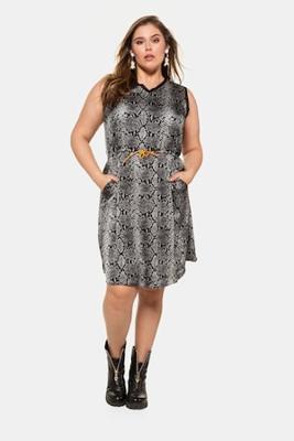 Ulla Popken Jurk, snakeprint, recht model - Grote Maten