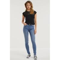 anytime top met kantendetail zwart