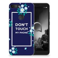 Alcatel 1S (2019) Silicone-hoesje Flowers Blue DTMP
