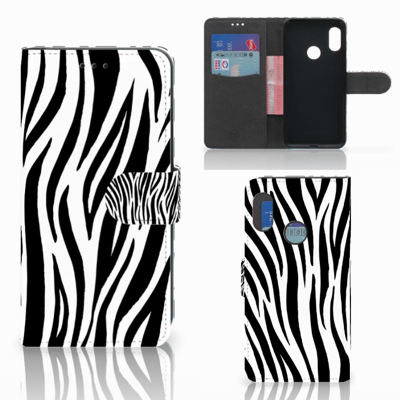Xiaomi Mi A2 Lite Telefoonhoesje met Pasjes Zebra
