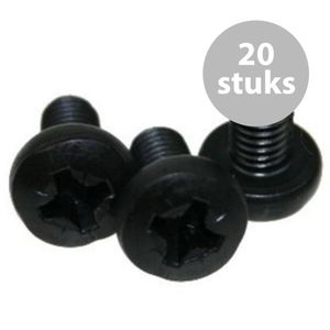 Adam Hall M6x12mm bout zwart (20 stuks)