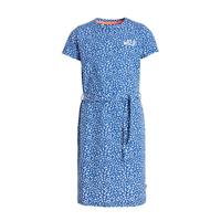 WE Fashion jurk met dierenprint en borduursels blauw/wit