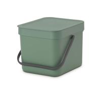 Brabantia Sort & Go Prullenbak, Afvalemmer, Fir Green, 6 Liter