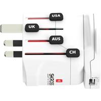SKROSS | 1.302539 | World & USB | Universele reisadapter van en naar de hele wereld - Spanning en vermogen: 100V – 700W / 250V – 1750W - 2.4A USB-aansluiting - Bescherming tegen elektrische schokken