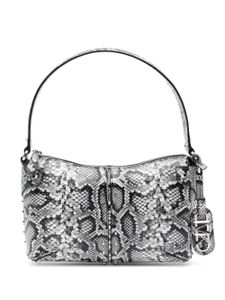 Michael Kors sac porté épaule Astor à imprimé peau de serpent - Gris