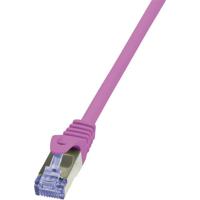 LogiLink CQ3099S RJ45 Netwerkkabel, patchkabel CAT 6A S/FTP 10.00 m Pink Vlambestendig, Snagless 1 stuk(s) - thumbnail