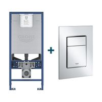 GROHE Rapid SLX Inbouwreservoir - frame netspanning - douchewc aansluiting - GROHE Skate cosmopolitan bedieningsplaat - Chroom sw107663/sw405420 - thumbnail