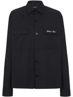 Balmain logo-embroidered cotton shirt - Noir - thumbnail