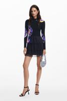 Mini-jurk met lelies ontworpen door M. Christian Lacroix - BLACK - S