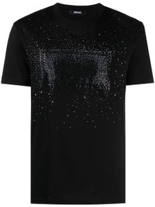 Versace t-shirt en coton à logo strassé - Noir