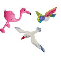 3x Opblaasbare decoratie meeuw flamingo en papegaai   - - thumbnail