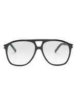 Saint Laurent Eyewear lunettes de soleil à monture pilote oversize - Noir