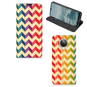 Nokia G10 | G20 Hoesje met Magneet Zigzag Multi Color