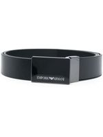 Emporio Armani ceinture en cuir à boucle logo - Noir