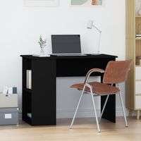 Bureau 100x55x75 cm bewerkt hout zwart - thumbnail