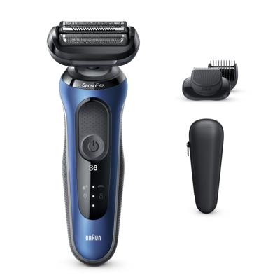 Braun Series 6 60-B1500s Elektrisch Scheerapparaat Met Baardtrimmer, Blauw Braun Series 6 60-B1500s Elektrisch Scheerapparaat Met Baardtrimmer, Blauw