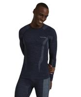 FALKE Heren Top van onderlaag Wool-Tech Round Neck M L/s Sh wol functioneel materiaal sneldrogend 1 stuk, Blauw Space Blue 6116, L