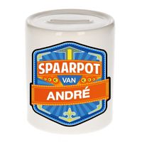 Vrolijke kinder spaarpot voor André   -