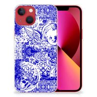 Silicone Back Case Apple iPhone 13 Angel Skull Blauw - thumbnail