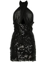 ROTATE BIRGER CHRISTENSEN robe courte ornée de sequins à dos-nu - Noir - thumbnail