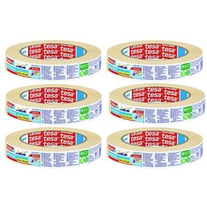 6x Schilderstape/maskeertape 19 mm x 50 m   -