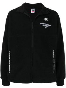 AAPE BY *A BATHING APE® sweat zippé en polaire à logo brodé - Noir