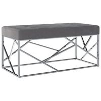 vidaXL Bankje 97 cm fluweel en roestvrij staal grijs