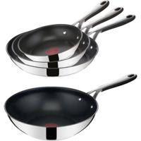 Tefal Jamie Oliver Kitchen Essentials Pannenset - Koekenpannen Ø20/24/28cm + Wokpan Ø28cm - RVS - Siliconen Handgreep