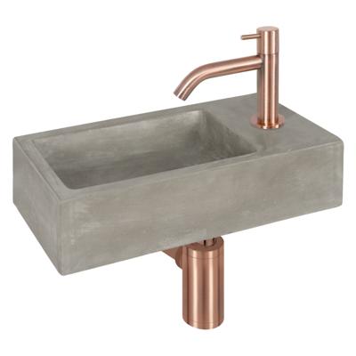 WC Fontein Hura Gebogen Kraan | Fonteinset met Betonnen Wastafel Koperen Kraan WC Fontein Hura Gebogen Kraan | Fonteinset met Betonnen Wastafel Koperen Kraan