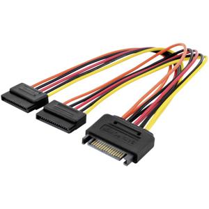 Digitus Computer, Stroom Kabel [2x SATA-stroombus - 1x SATA-stroomstekker] 0.15 m Bont