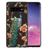 Samsung Galaxy S10+ Back Cover Pauw met Bloemen - thumbnail