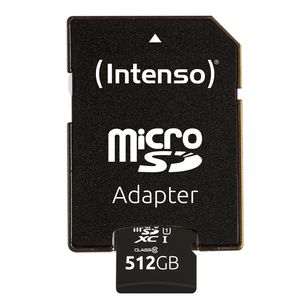 Intenso Premium microSDXC-kaart 512 GB Class 10, UHS-I Incl. SD-adapter