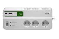 APC Stekkerdoos met overspanningsbeveiliging 6x stopcontact + 2x USB - thumbnail