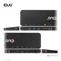 CLUB3D USB Gen1 Type-C Triple Display DP Alt mode & met Displaylink Dynamisch PD Charging Dock met 120 Watt PS *Geschikt voor zwaardere laptop batterijen - thumbnail