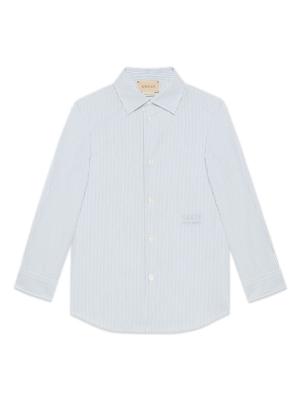 Gucci Kids Shirt met geborduurd logo - Blauw