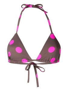 Cynthia Rowley dot-print bikini top - Marron