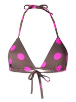 Cynthia Rowley haut de bikini à pois - Marron - thumbnail