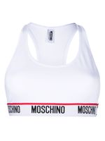 Moschino brassière de sport à logo Teddy Bear - Blanc