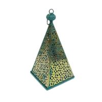 Metalen Theelichthouder Piramide (Turquoise)