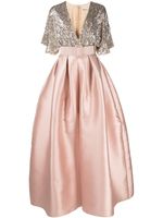 Sachin & Babi robe longue en satin Simone brodée de sequins - Rose - thumbnail