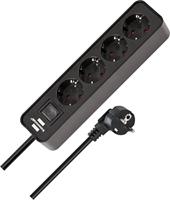 Brennenstuhl Super-Solid, stekkerdoos zonder USB 4-fach zwart, 1.5m
