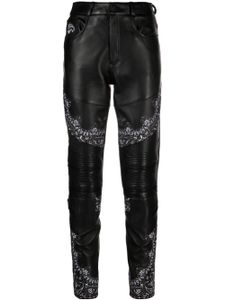 Philipp Plein pantalon skinny en cuir - Noir