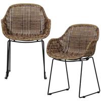 WOOOD Willow Loungestoel - Polyester - Naturel - Set van 2 - thumbnail