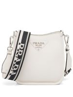 Prada mini sac porté épaule à plaque logo - Blanc - thumbnail