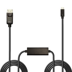 LINDY 43307 USB-C-displaykabel Aansluitkabel USB-C stekker, DisplayPort-stekker 10.00 m Zwart 4K UHD