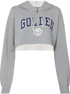 Golden Goose hoodie crop à logo imprimé - Gris