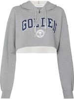 Golden Goose hoodie crop à logo imprimé - Gris - thumbnail